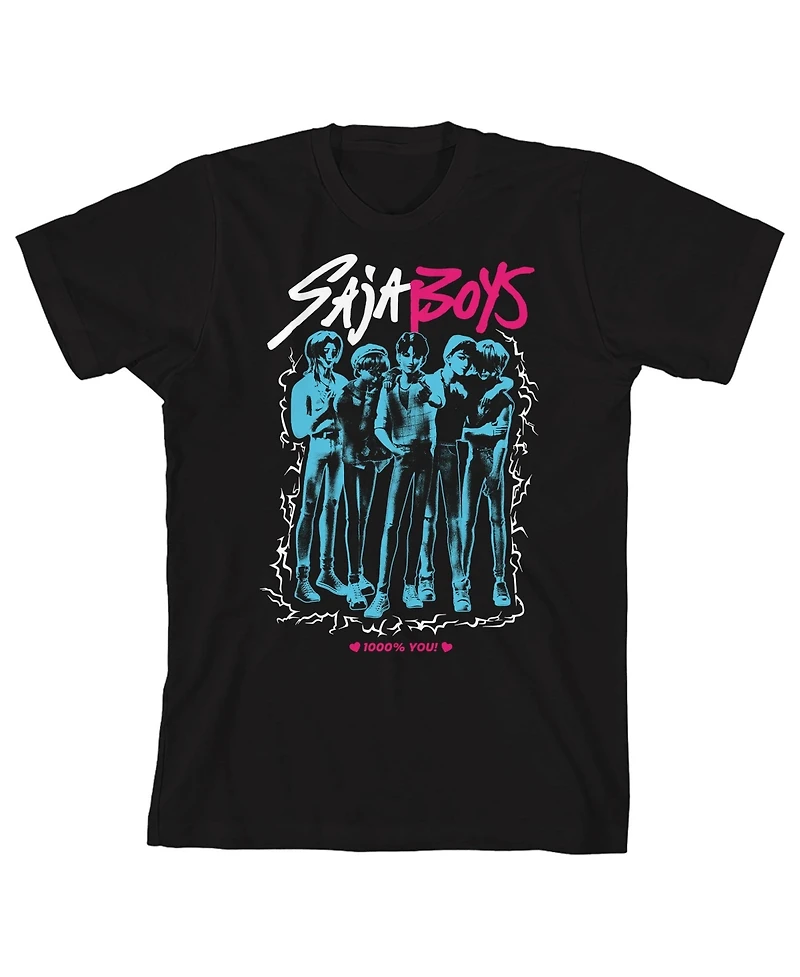Kpop Demon Hunters Boys Saja Youth Crew Neck Short Sleeve T-shirt
