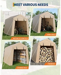 gaomon All-Weather Portable Outdoor Carport, Motorcycle Storage Shed for Bikes Firewood