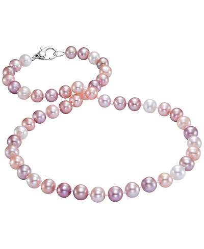 Macy's Freshwater Pearl (8-9mm) Necklace in Sterling Silver