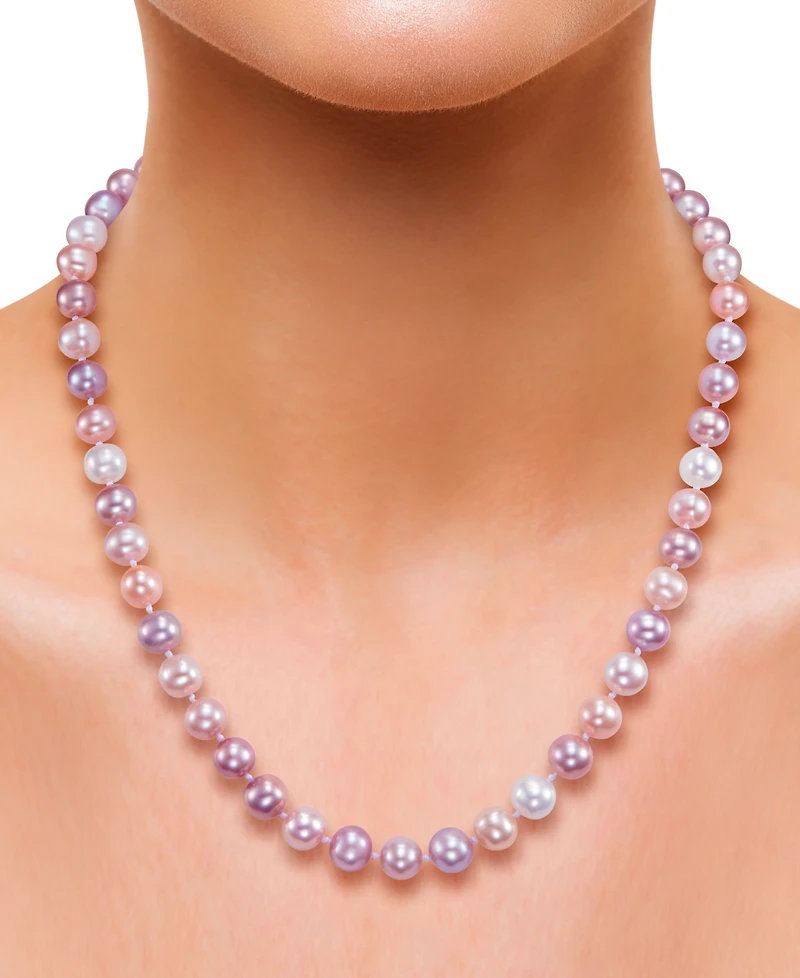 Macy's Freshwater Pearl (8-9mm) Necklace in Sterling Silver