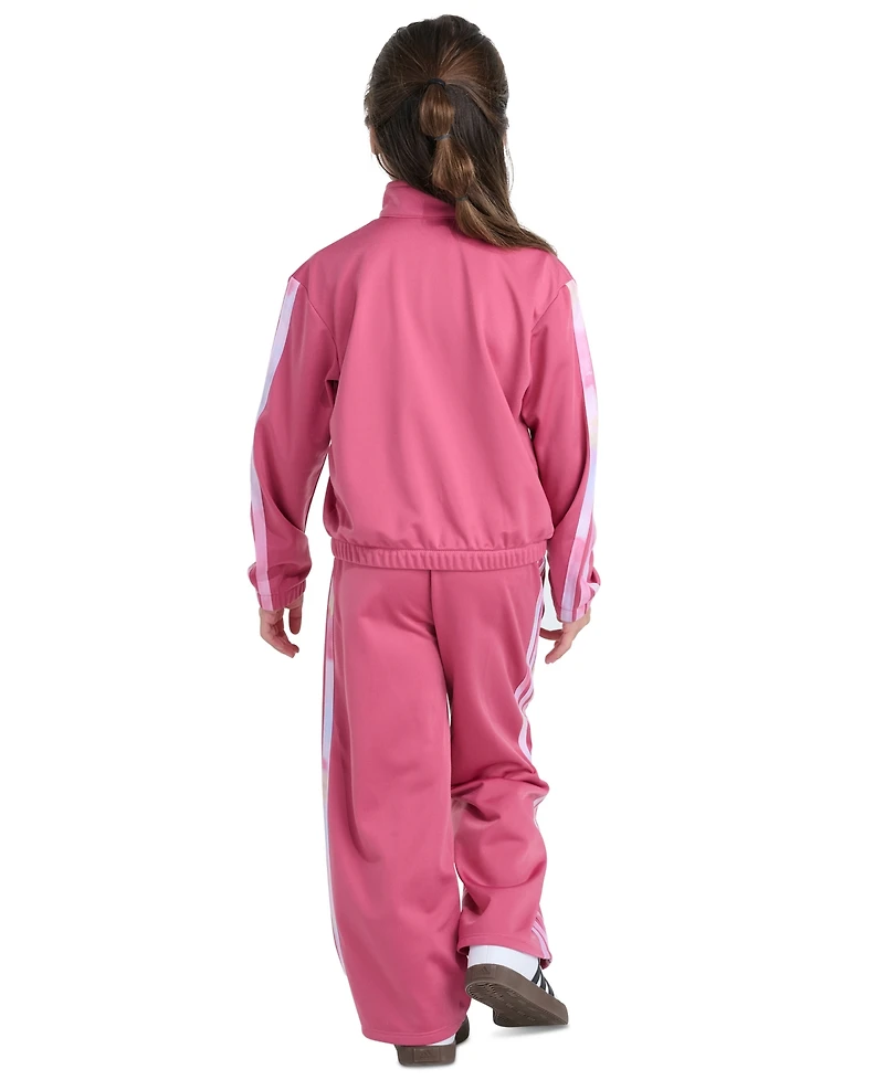 adidas Girls' 2T-6X Long-Sleeve 3-Stripe Jacket and Pants, 2-Piece Set