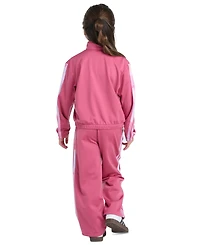 adidas Girls' 2T-6X Long-Sleeve 3-Stripe Jacket and Pants, 2-Piece Set