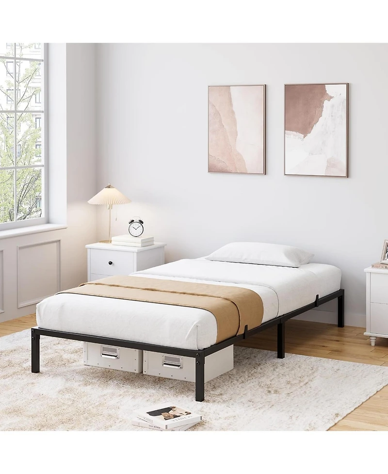 gaomon 10" Bed Frame, Heavy Duty Platform Bed with Storage Space, Steel Support, No Box Spring Needed