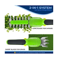 Pyle Cordless Handheld Grass Cutter Shears with Hedge Trimmer Blade