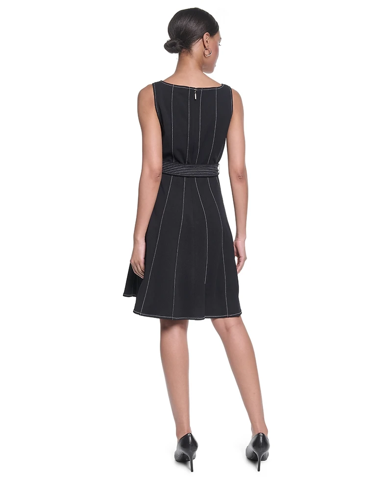 Karl Lagerfeld Paris Women's Scuba Crepe Knee-Length Dress
