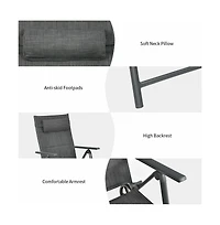 Boyel Living Patio Reclining Chaise Lounge with Adjust Neck Pillow