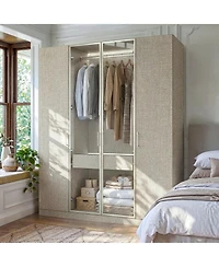 Homsee Linen Finish -Door Wardrobe