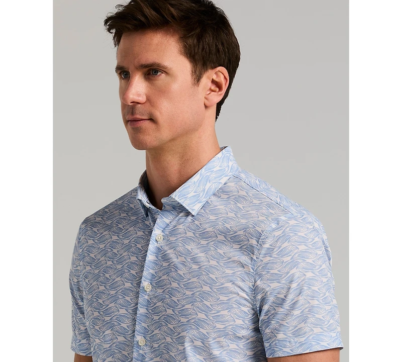 Perry Ellis Men's Wave Print Short-Sleeve Shirt