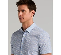 Perry Ellis Men's Wave Print Short-Sleeve Shirt