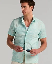 Perry Ellis Men's Printed Poplin Short-Sleeve Shirt