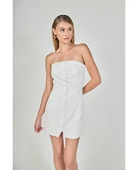 endless rose Women's Linen Strapless Dress
