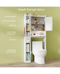 sumyeg Freestanding Over The bath fixture Storage Cabinet with Double Door Organizer