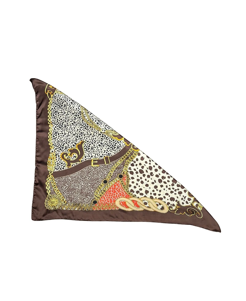 Marcus Adler Animal Print Satin Square Scarf