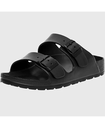 Alpine Swiss Men's Double Strap Eva Slide Sandals Sole Flat Casual Comfort Shoes