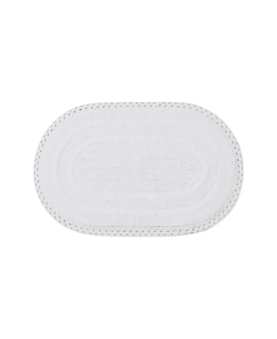 Laura Ashley Camilla Crochet Border Oval Bath Mat