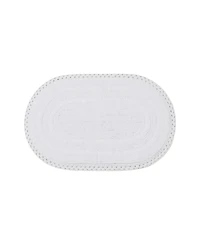 Laura Ashley Camilla Crochet Border Oval Bath Mat