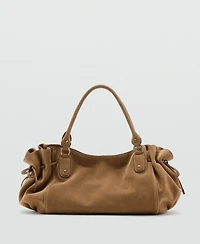 Mango Women's Suede Shoulder Bag