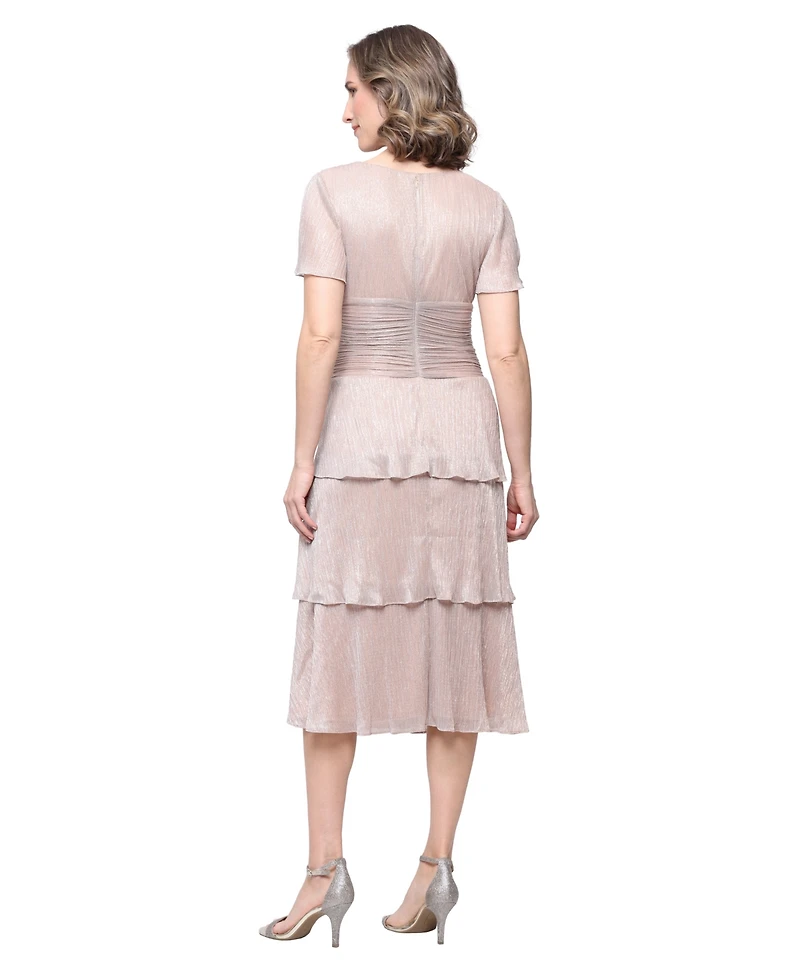 Sl Fashions Women's V-Neck Dress