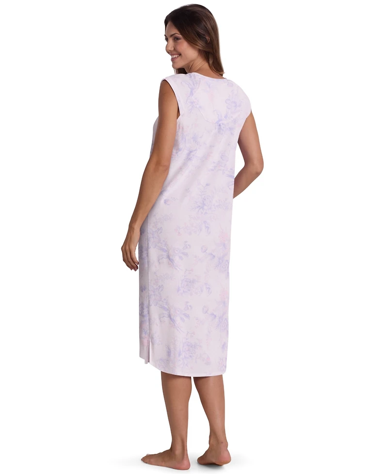 Miss Elaine Women's Scoop Neck Knitted Nightgown