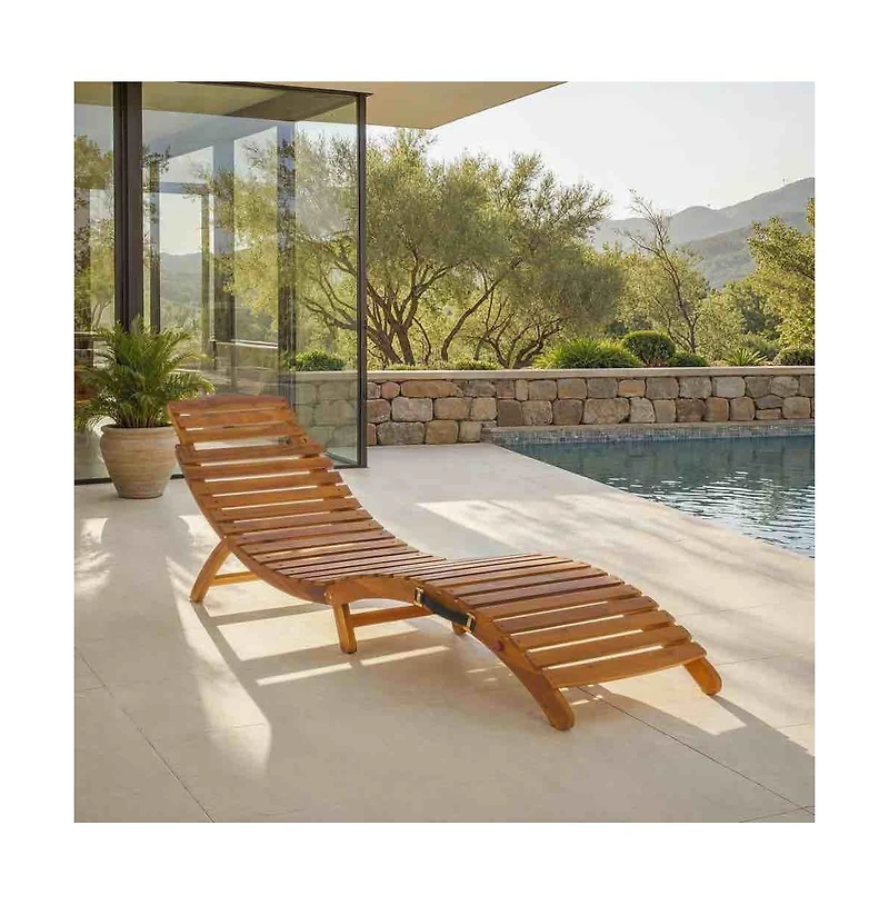 Augusta Home Fanty Folding Sunlounger