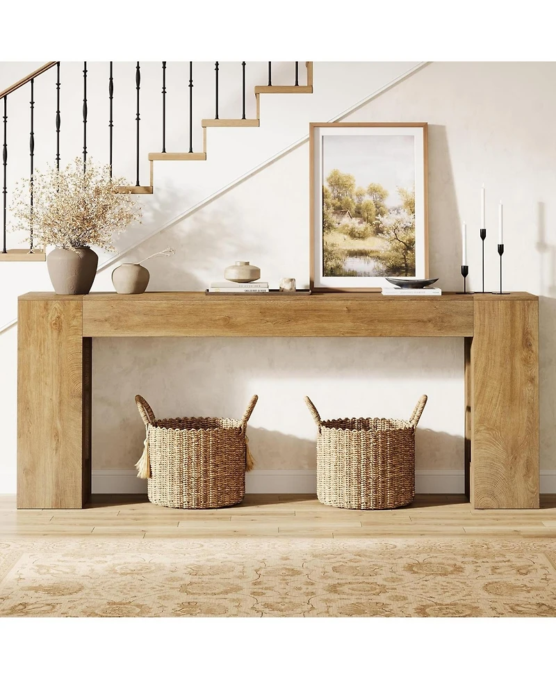 Tribesigns 79-Inch Extra Long Console Tables for Entryway, Farmhouse Narrow Sofa Table Behind Couch with Thick Legs, Wooden Entryway Accent Furniture
