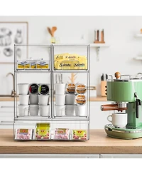 Sorbus 12 Small Clear Stackable Pull-Out Storage Organizer Bins for Baby Bottles, Bathroom, Kitchen and More