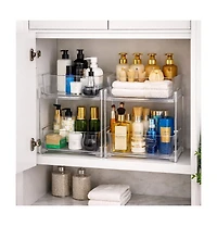 Sorbus 2 Pack 2-Tier Pull-Out Vanity Storage Organizers - for Beauty Organization, Makeup and Skincare