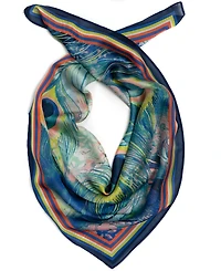 Vince Camuto Peacock Feather Bandana Scarf