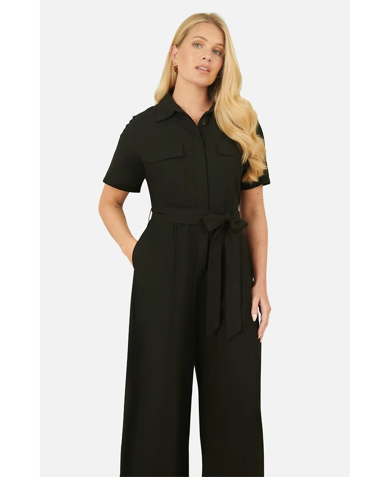 Yumi Women's Utility Relaxed Fit Jumpsuit
