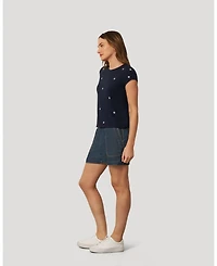 Cable and Gauge Women's Printed Star Slub Tee