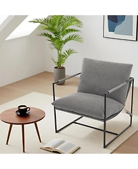 GarveeLife 2Pcs Accent Chair for Living Room,Modern Metal Framed Upholstered Armchair,Lounge Chair for Bedroom,Living Room,Reading Room