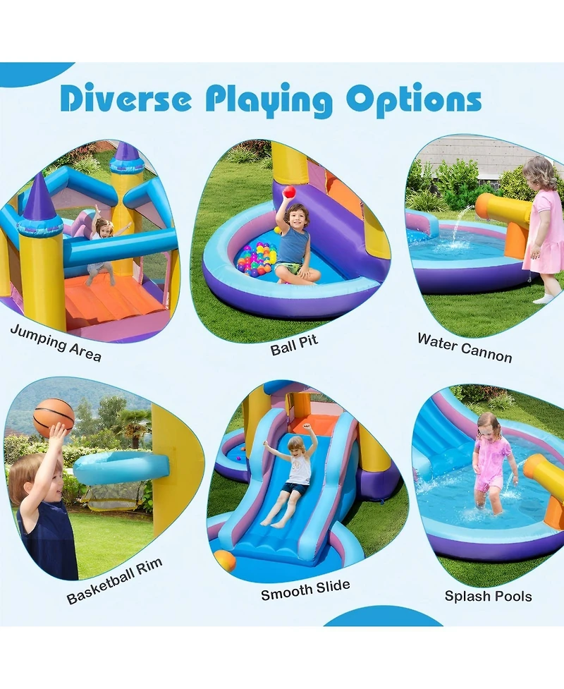 Hongge 6 in 1 Inflatable Kids Water Park for Yard