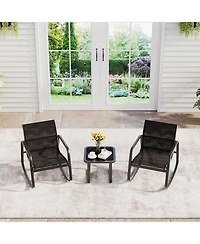 Gaomon Stylish Patio Bar Chair Set - 3-Piece Outdoor Bistro Furniture, Durable for Garden, Lawn, Yard, Balcony, Poolside, Backyard Black