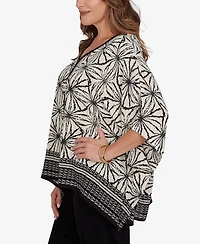 Ruby Rd. Plus Geo Border Print Crepe T-Shirt