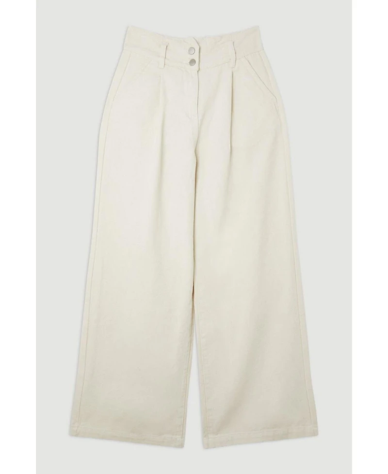 Karen Millen Women's High Waisted Denim Wide Leg Jeans
