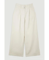 Karen Millen Women's High Waisted Denim Wide Leg Jeans