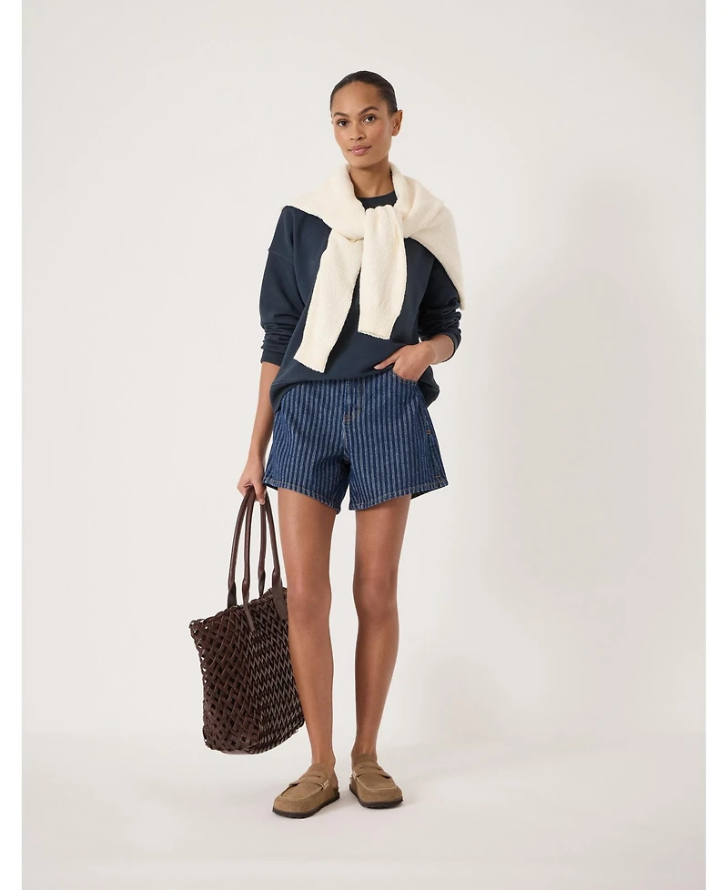 Hush Women's Essential Denim Striped Shorts