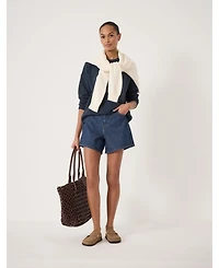 Hush Women's Essential Denim Striped Shorts