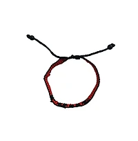 Love Hand Beaded Bracelet | Red and Black Glass Beads