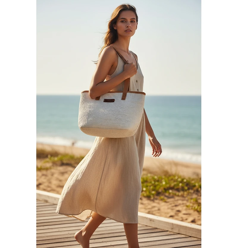 Sawa Sawa Calm Waters Handmade Sisal Straw Work/Office Tote Bag