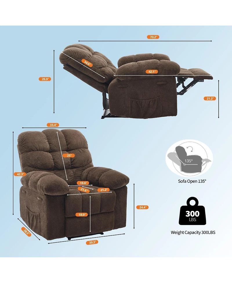 gaomon Comfortable Lounge Chair for Living Room - Ergonomic Overstuffed Design - Stylish Home Decor - Sturdy Steel Frame