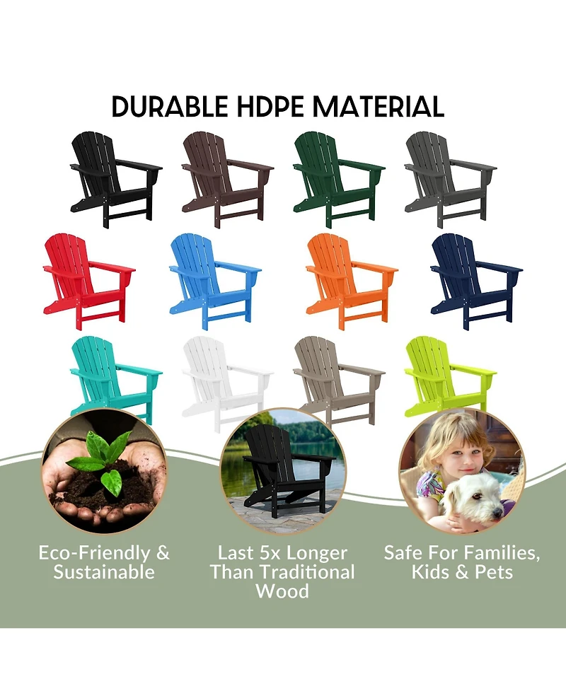 WestinTrends 12 Piece Set Outdoor Adirondack Chair With Ottoman Side Table