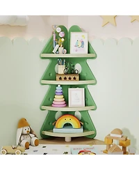 Gymax 4-Tier Tree Bookshelf w/Star Stickers for Kids Room Playroom Daycare and Nursery