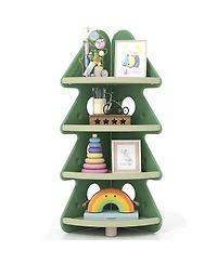 Gymax 4-Tier Tree Bookshelf w/Star Stickers for Kids Room Playroom Daycare and Nursery