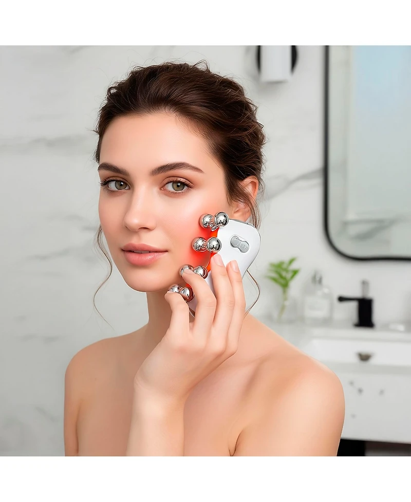Pursonic 5-in-1 Skin Roller Massager With Led Light Therapy and 3-in-1 Facial Cleansing Device with 7 Color Led Light Therapy