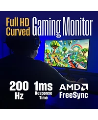 Westinghouse 27" Curved Gaming Monitor, 200Hz, 1080p, 1500R, Amd FreeSync, Built-in Speakers, Hdmi & Dp