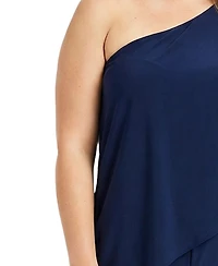 Ny Collection Plus Size Cape-Top Knit Jumpsuit
