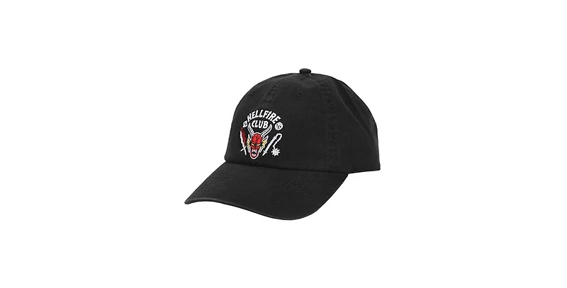 Stranger Things Men's Hellfire Club Black Unstructured Baseball Cap