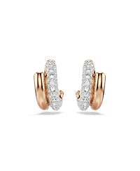 Swarovski Rose Gold-Tone Plated Gleaming Tubular Huggie Earrings