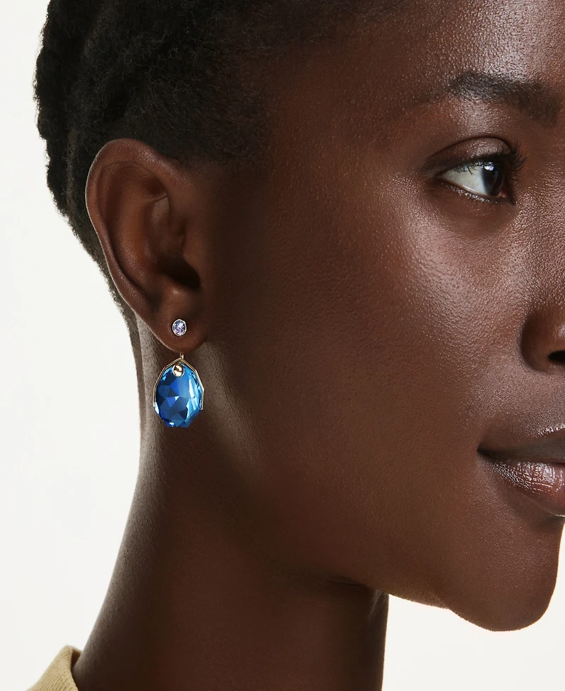 Swarovski Gold-Tone Plated Ice Blue Gema Earrings